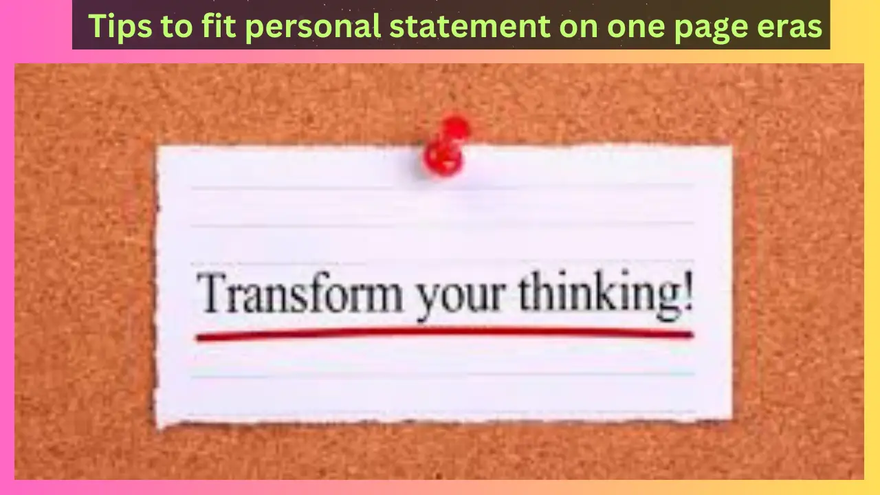 Tips to fit personal statement on one page eras