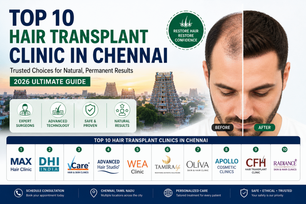 Top 10 Hair Transplant Clinics in Chennai to Research